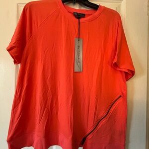 NWT Diane Gilman short sleeve shirt orange size L